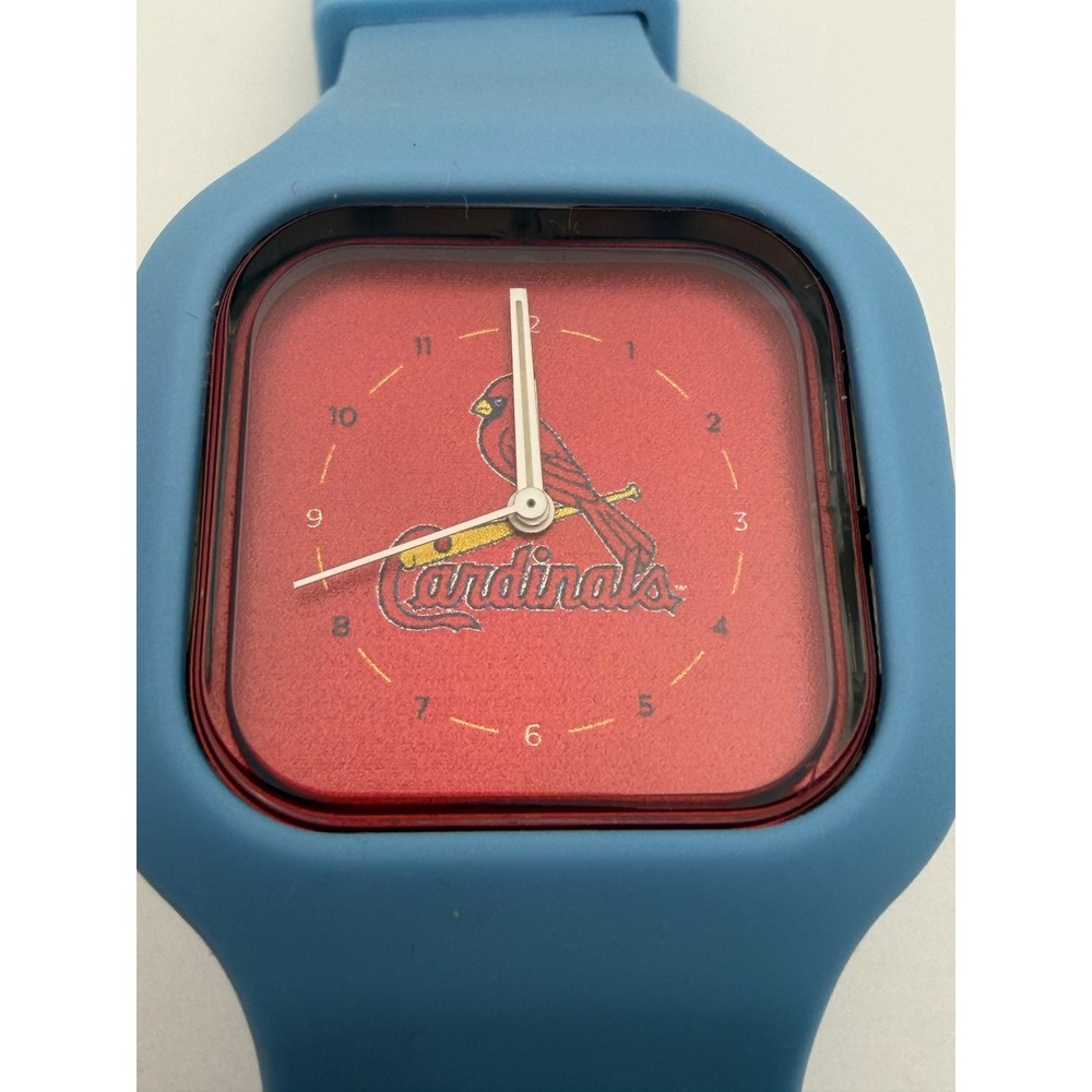 Modify Watches St Louis Cardinals MLB Sport Watch Blue Silicone Strap Red Dial